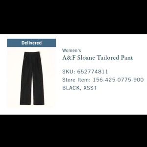 Abercrombie and Fitch (A&F) Sloan Tailored Pant - Black XSST.